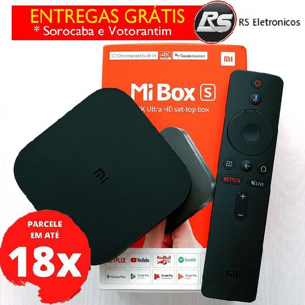 Xiaomi Mi Tv Box S Android 4k + 1 ano de garantia + NF +