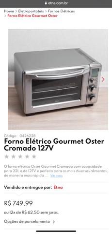 Forno elétrico gourmet oster cromado 127v