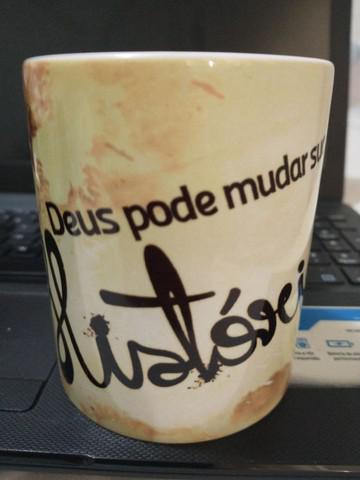 Caneca deus pode mudar sua história