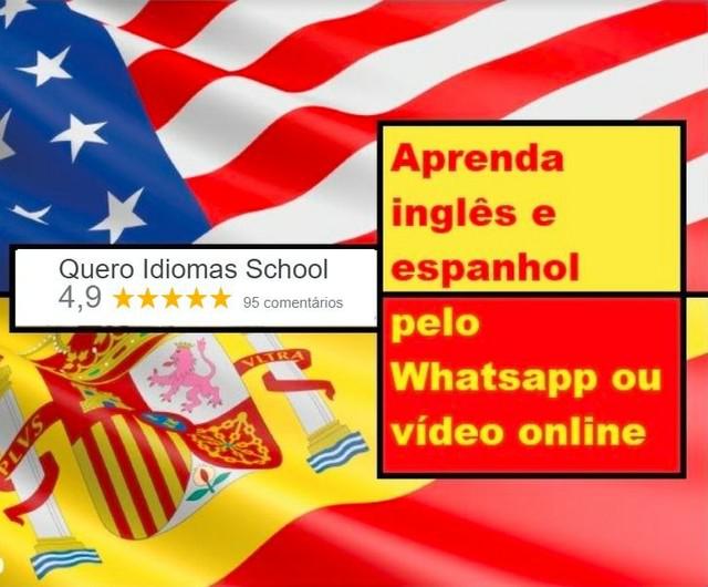 Curso de inglês e curso de espanhol pelo whatsapp, método