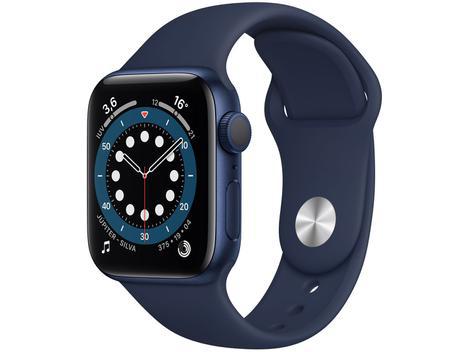 Apple watch series 6 40mm azul gps - pulseira esportiva