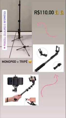 Tripé + monopod 1,2 metros