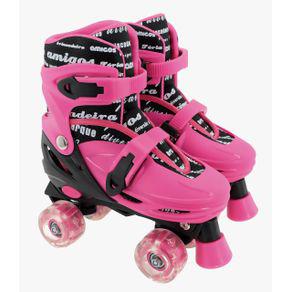 Patins Judy Menina Pink Roller Ajustável 30 Ao 33 Com Luz