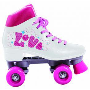 Patins Quad Love Classico 4 Rodas Branco Tamanho 38 - Bel