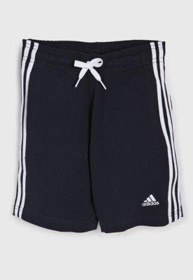 Bermuda adidas Performance Infantil 3 Listras Azul-Marinho