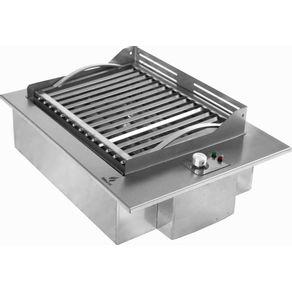 Churrasqueira elétrica de embutir grande em inox 3000w 110v