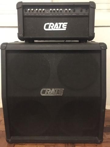 Amplificador e caixa crate para guitarra