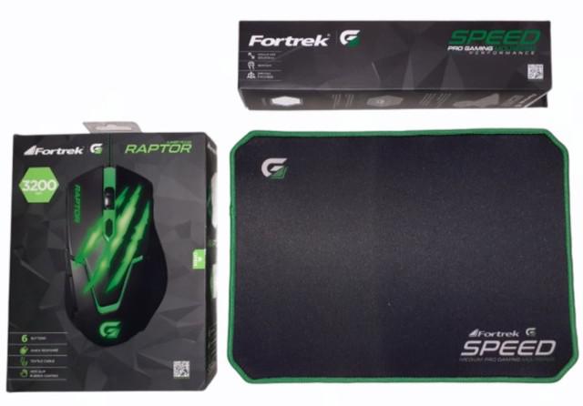 Kit mouse gamer usb 3200dpi raptor om-801 + mouse pad gamer