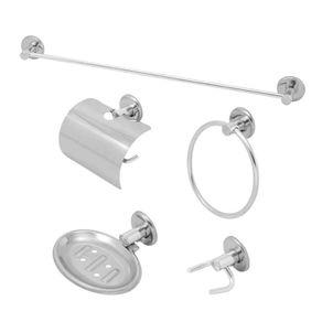 Kit acessório para banheiro 05 peças inox