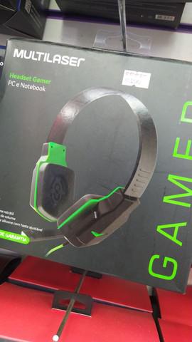 Fones de ouvido headset gamer com fio verde novo