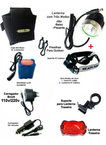 LANTERNA LED CREE T6 P/ BIKE KIT FULL *NOVO*