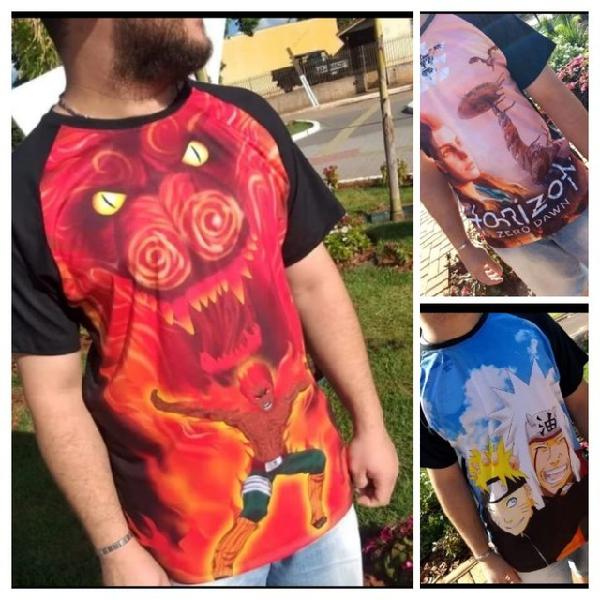 Camisetas de animes, jogos e séries