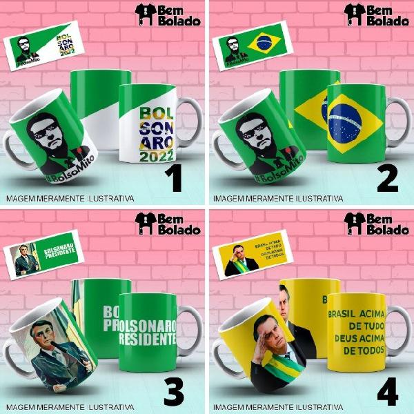 Caneca bolsonaro presidente 2022 bolsonaro mito brasil