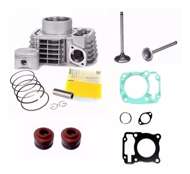 Kit cilindro motor pistao retentores valvulas titan 150 fan