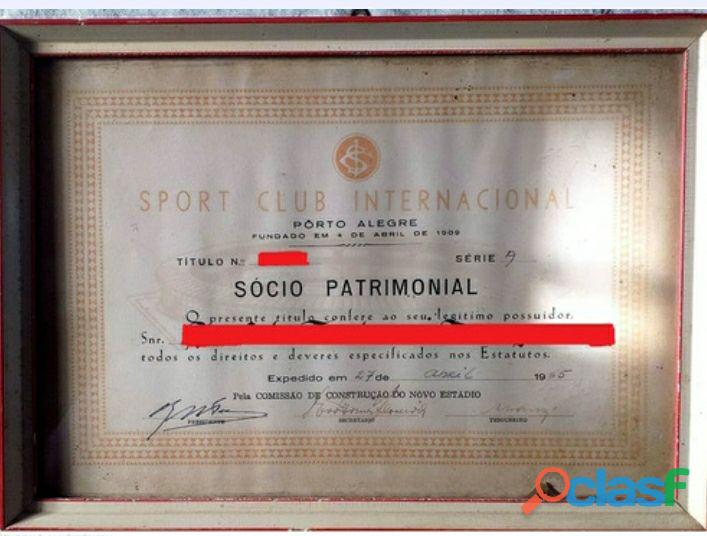 Título patrimonial do sport clube internacional ( 1965 ) .