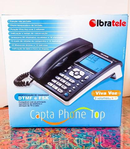 Telefone fixo ibratele capta phone top cinza estado de novo