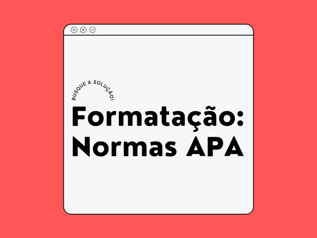 Formatação em apa