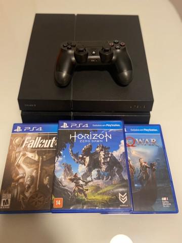 Playstation 4 com 500gb + 1 controle Dualshock 4 + 3 jogos