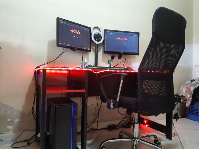 Setup Gamer completo (PC, 2 Telas,Mesa,Cadeira)