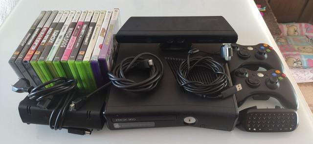 Xbox 360 Slim 250Gb completo (travado)