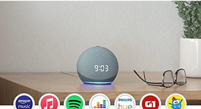 Echo Dot (4ª geração): Smart Speaker com Relógio e Alexa