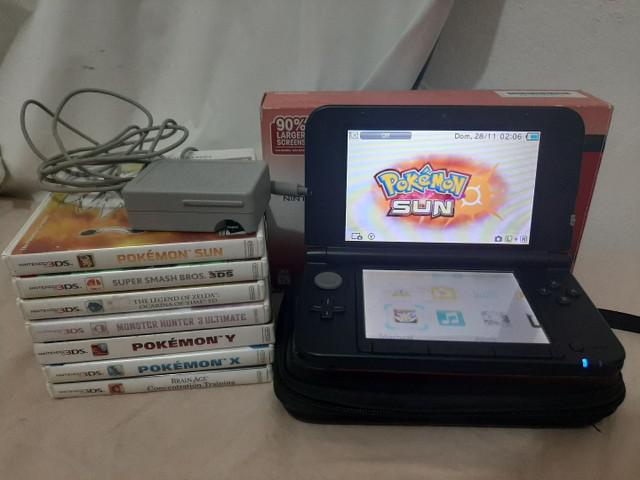 3ds xl perfeito + 7 jogos + case