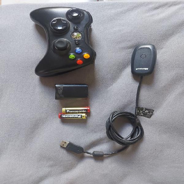 Controle xbox + adaptador para pc