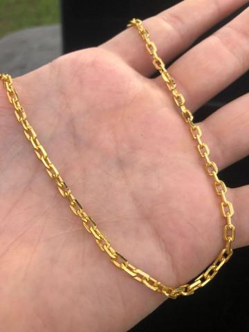 Cordão Cadeado 3mm Banhado a Ouro 18k