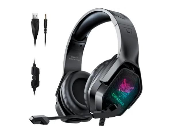 Fone Headset Gamer Onikuma X4 Profissional Led Rgb Preto.