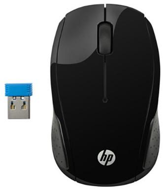 Mouse s/ fio HP 200 Oman X6W31AA preto 1000dpi, USB