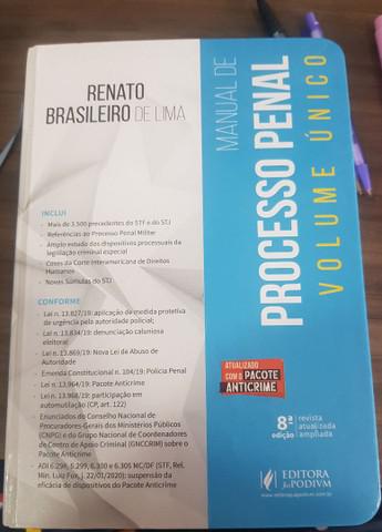 Processo penal - renato brasileiro (2020) usado em ótimo