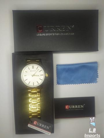 Relógio masculino dourado curren 8322 original