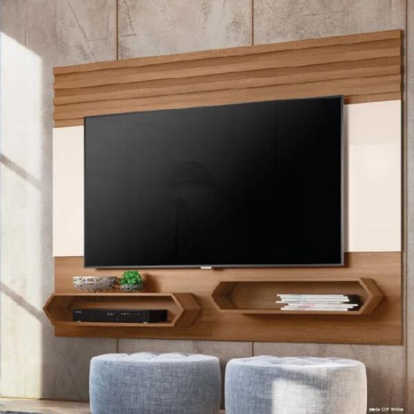 Painel para tv bancada laguna mel off white até 60