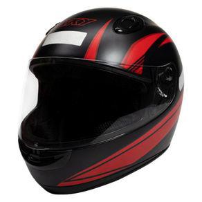 Capacete e viseira sky apolo preto fosco transfer vermelho