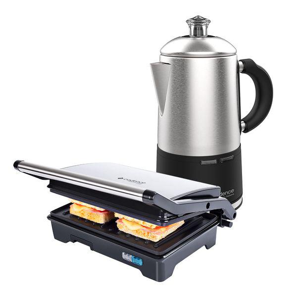 Kit inox cafeteira italiana e grill cadence - 220v