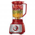 Liquidificador Turbo Mondial Inox Vermelho L 1100 RI - 220V