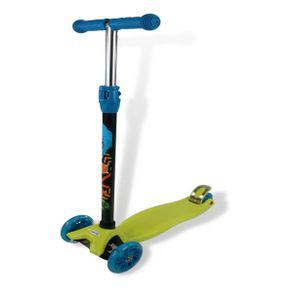 Patinete Infantil Verde 3 Rodas Luzes Led - DmToys 5666