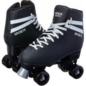 Patins Sports Roller Skate 4 Rodas Preto do 34-35 - Fênix