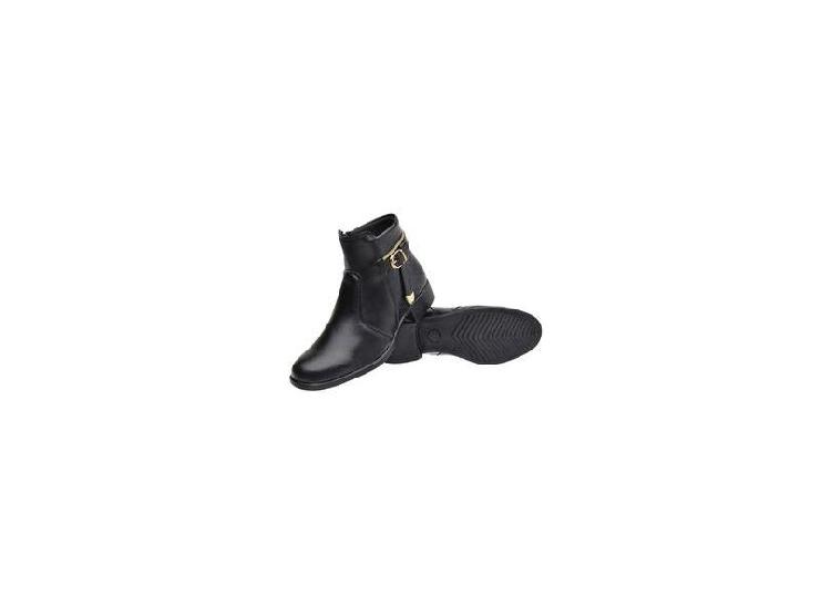 Bota Botina Feminina Cano Curto Coturno Salto Baixo Estilo