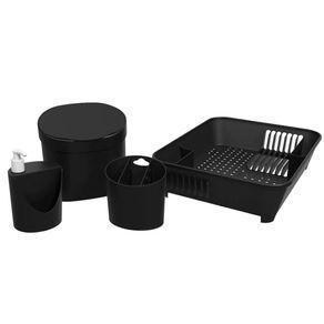 Kit organize a sua pia basic coza 4 peças preto -