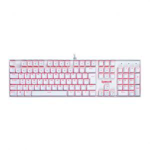 Teclado mecanico redragon mitra lunar white led vermelho