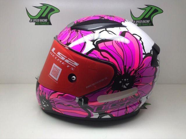 Capacete feminino Ls2 Rapid FF353 Poppies Novo, sem uso.