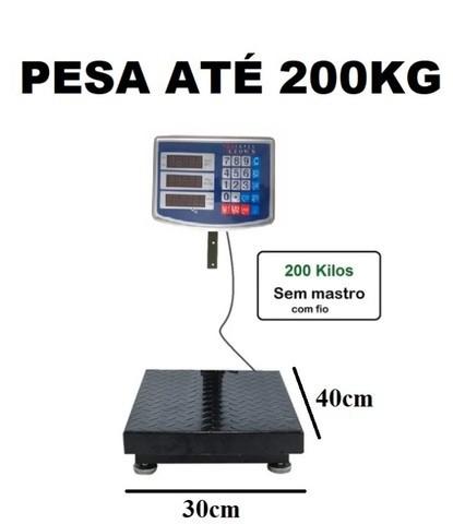 Balança digital 200kg Painel separado 40x30cm nova garantia