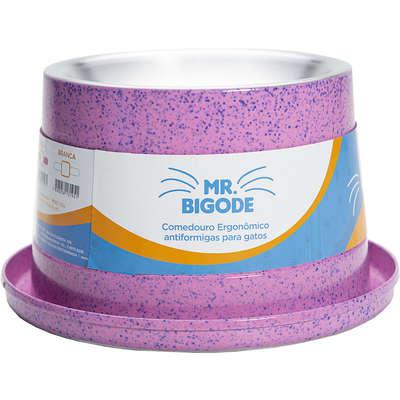 Comedouro ergonômico nf pet mr. bigode antiformigas rosa