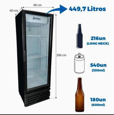 FREEZER REFRIGERADOR VERTICAL CERVEJEIRA PRETA 454 lt