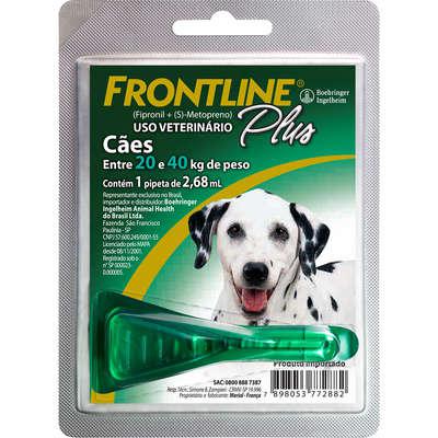 Frontline plus para cães de 20 a 40 kg - antipulgas e