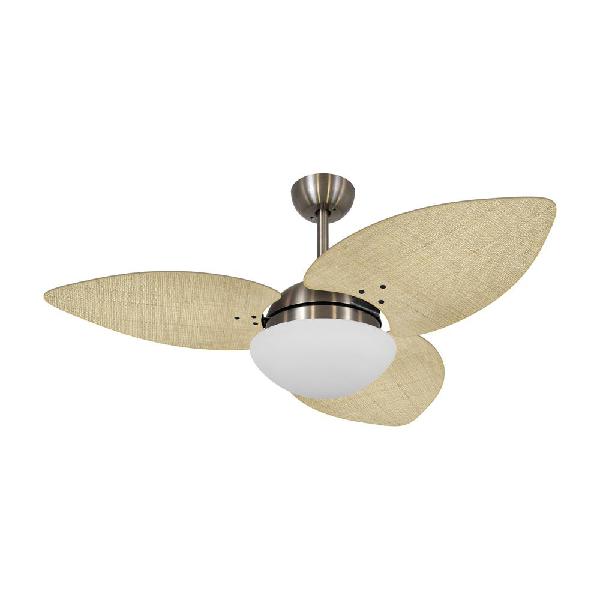 Ventilador de teto bronze 3 pás palmae natural 127v