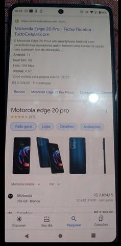 Moto Edge 20 pro em iPhone ler anúncio