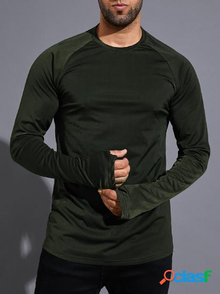 Camiseta masculina casual esportiva cor sólida super Soft