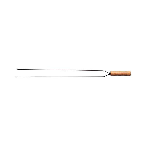 Espeto duplo para churrasco tramontina 75cm 26419075 madeira